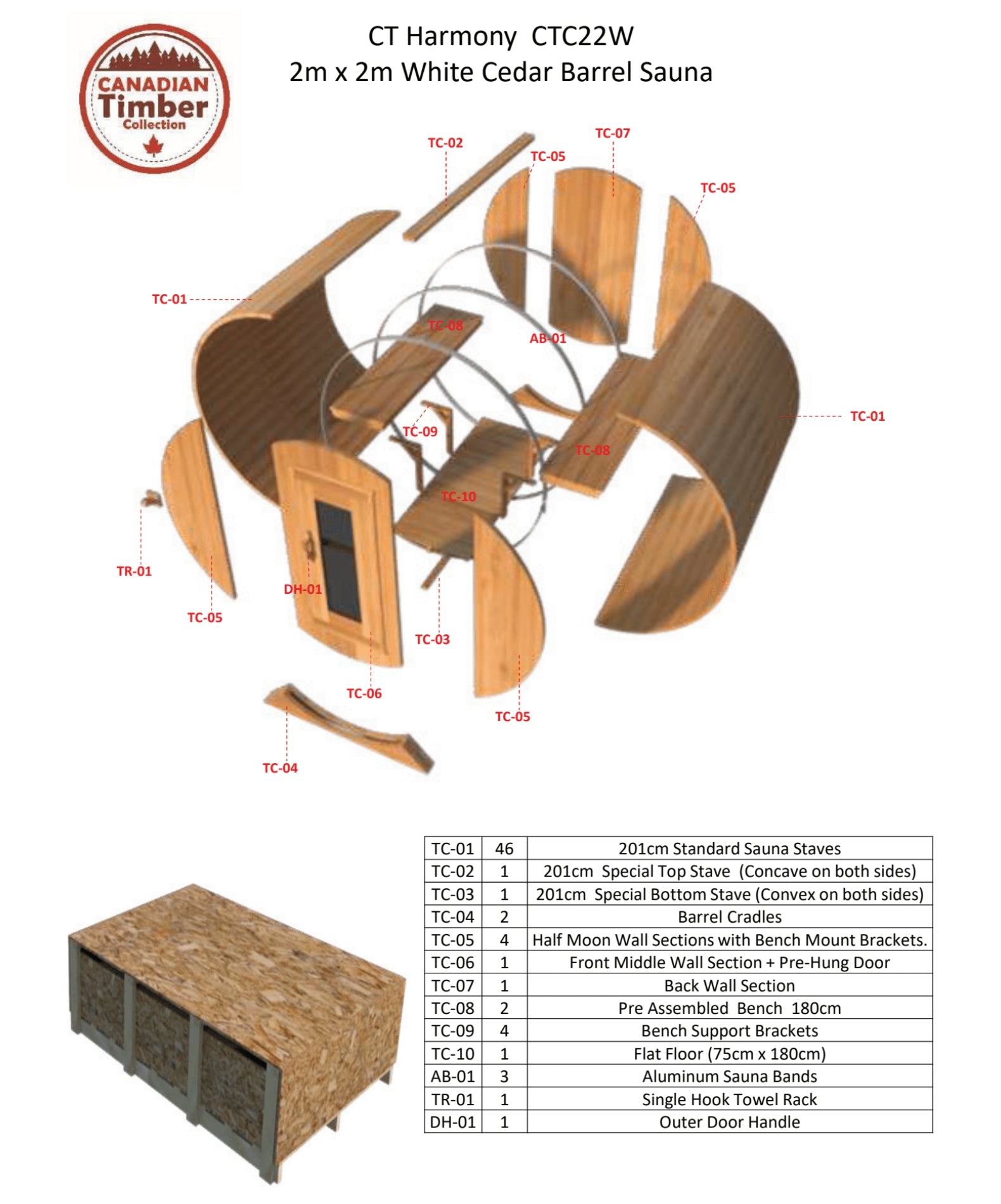 Leisurecraft CT Harmony Barrel Sauna