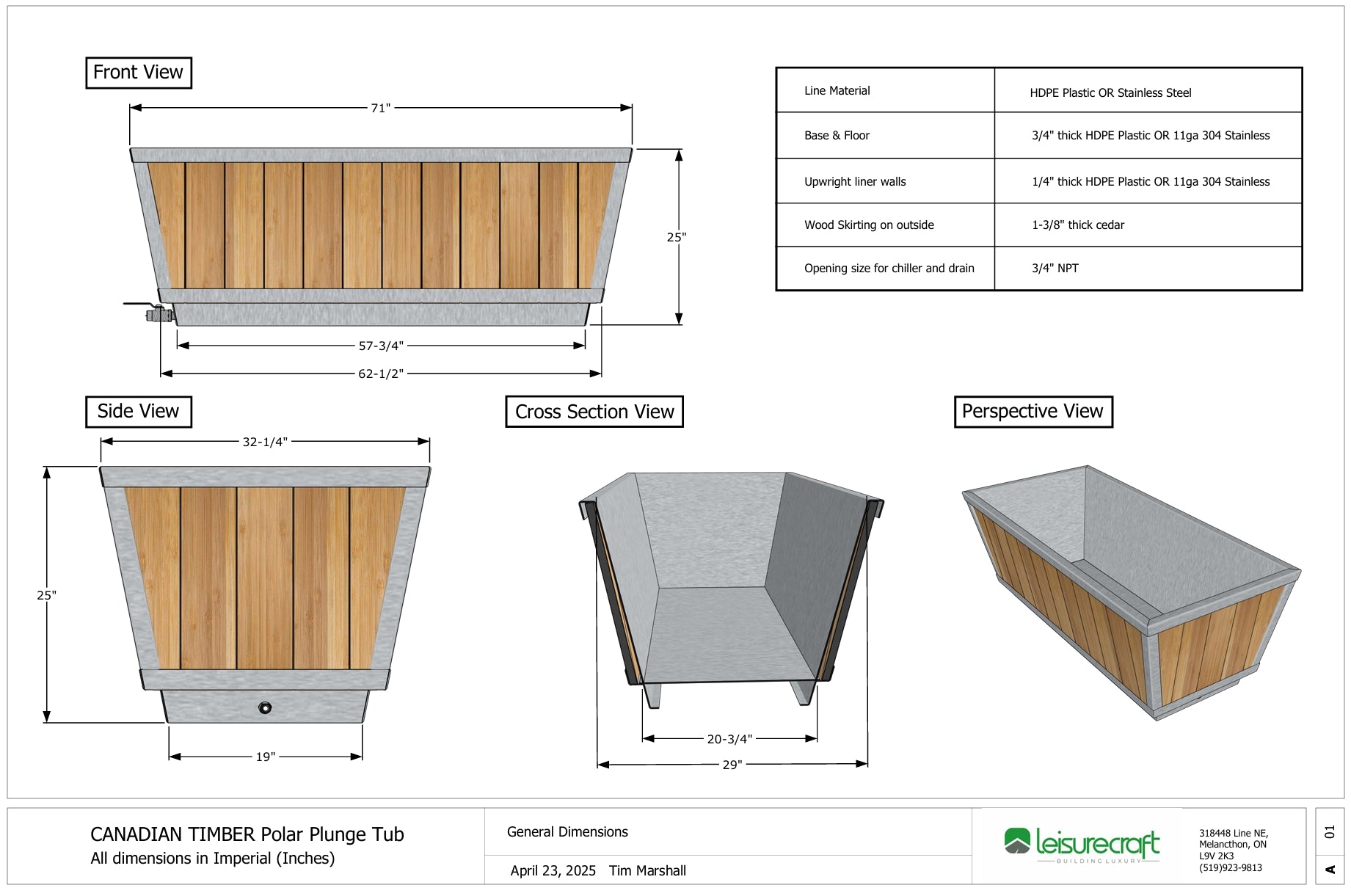 Leisurecraft CT Polar Plunge Tub
