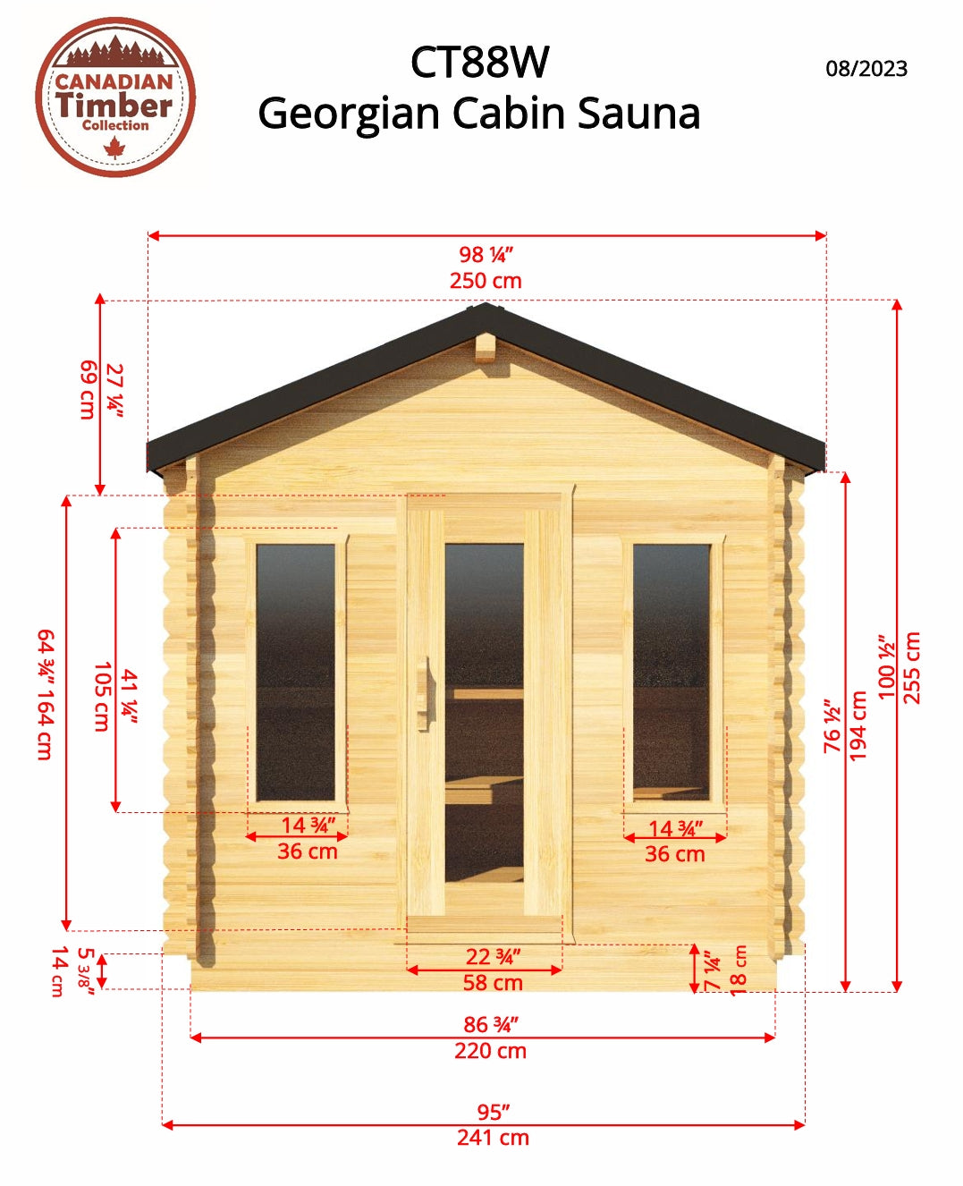 Leisurecraft CT Georgian Cabin Sauna
