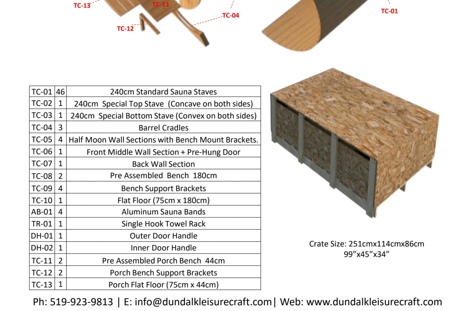 Leisurecraft CT Serenity Barrel Sauna