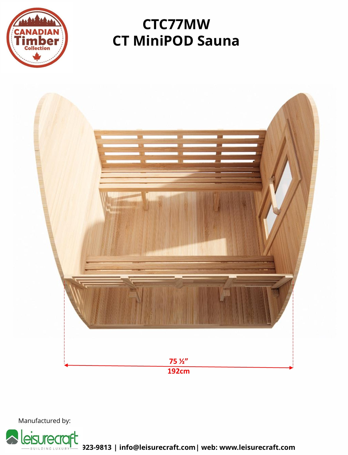 Leisurecraft CT MiniPOD Sauna