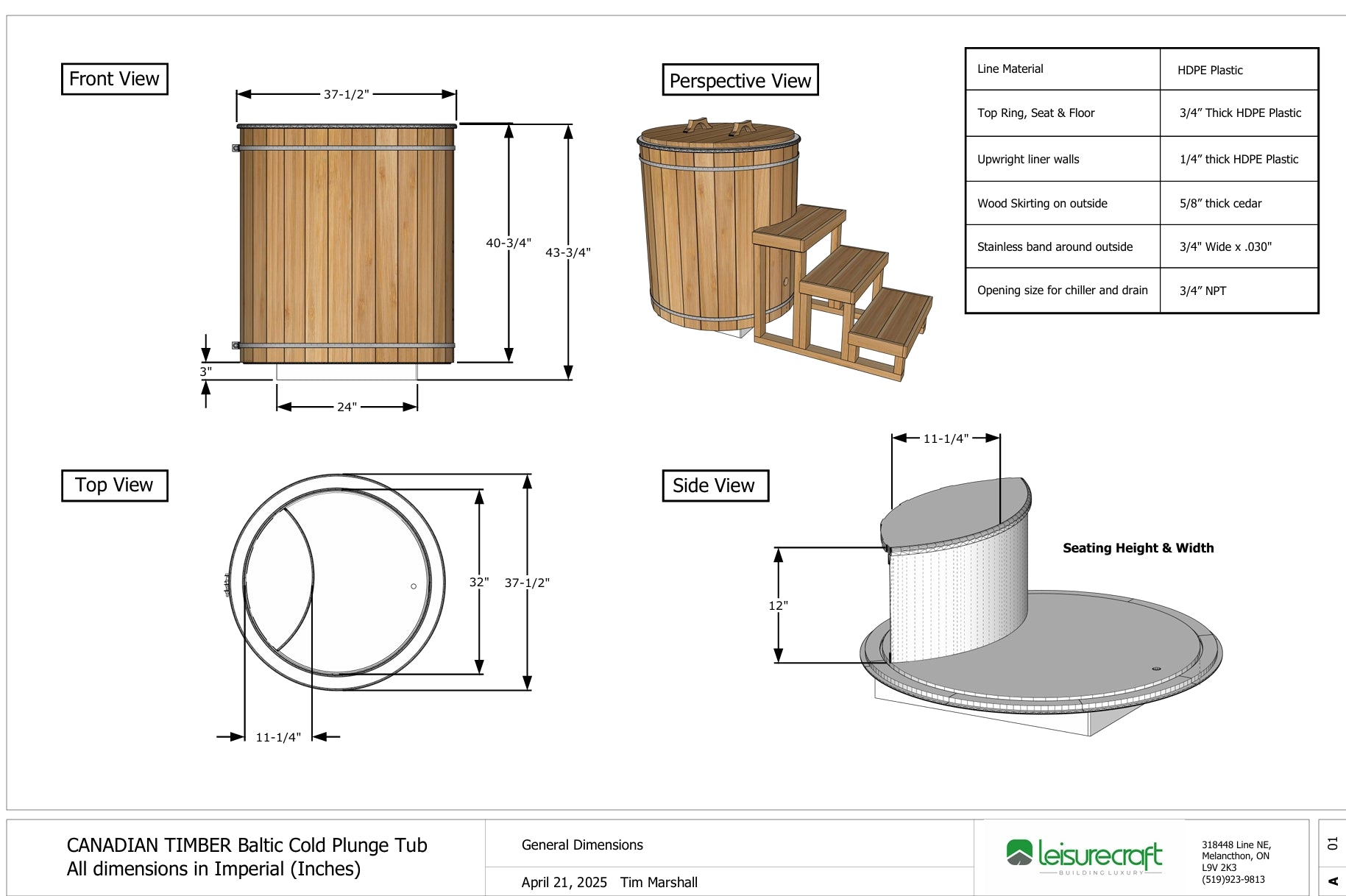 Leisurecraft CT Baltic Plunge Tub