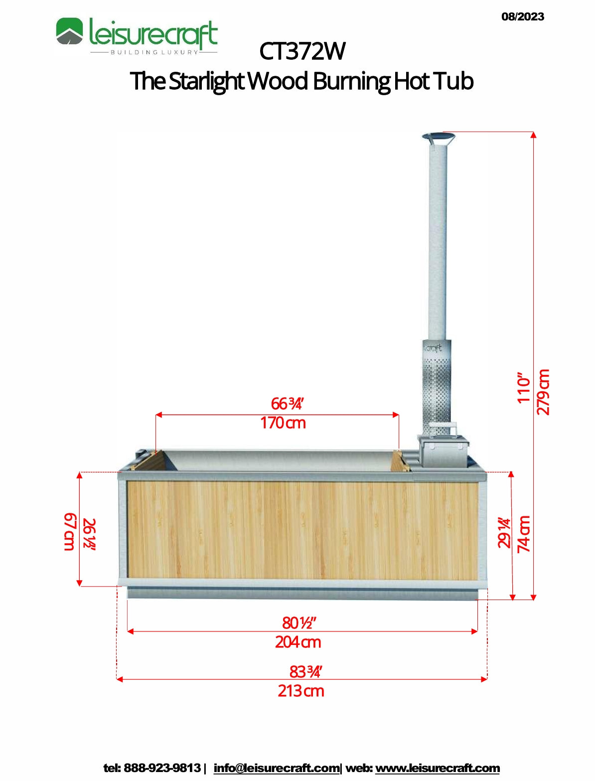 Leisurecraft CT Starlight Wood Burning Hot Tub